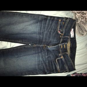 Red engine jeans